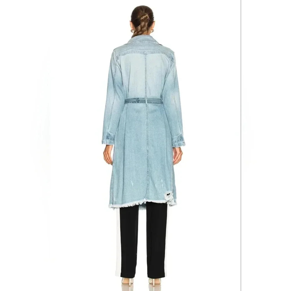 *EUC* FRAME Le Denim Trench Coat, Daphne Sz Medium - Picture 3 of 11